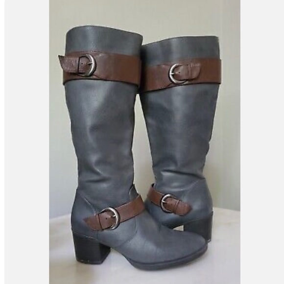 Natural Soul Shoes - Natural Soul Naturalizer 'Zahara' Women's Grey Knee-High Riding Boots.